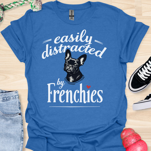 Easily distracted by frenchies - V13 - The Portrait T-Shirt